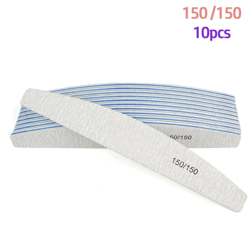10Pcs/Lot 80/100/150/180/240 Grit Limas Trimmer Lime Nail Art Ongle Manicure Tool Nai alternate view