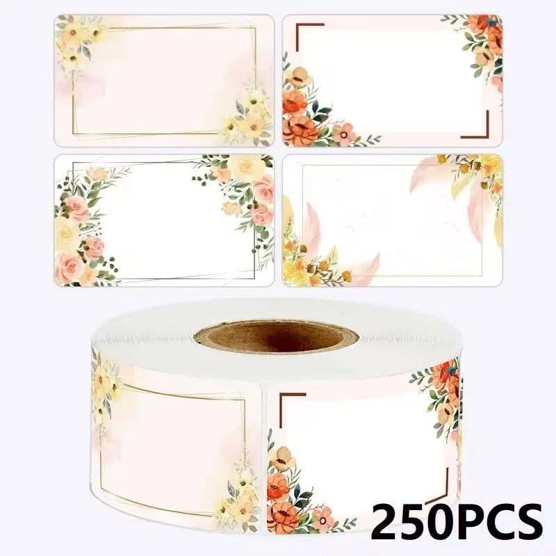 Sunflower Sticker Roll Pack | 50-250 Custom Name Labels for Home Organizing additional angle
