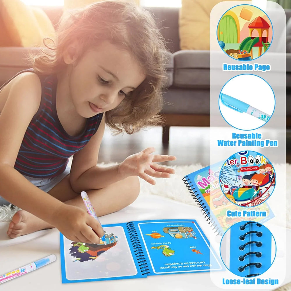 1PC Children Drawing Coloring Books Magic Water Drawing Book for Boys And Girls Gift Ani detail view