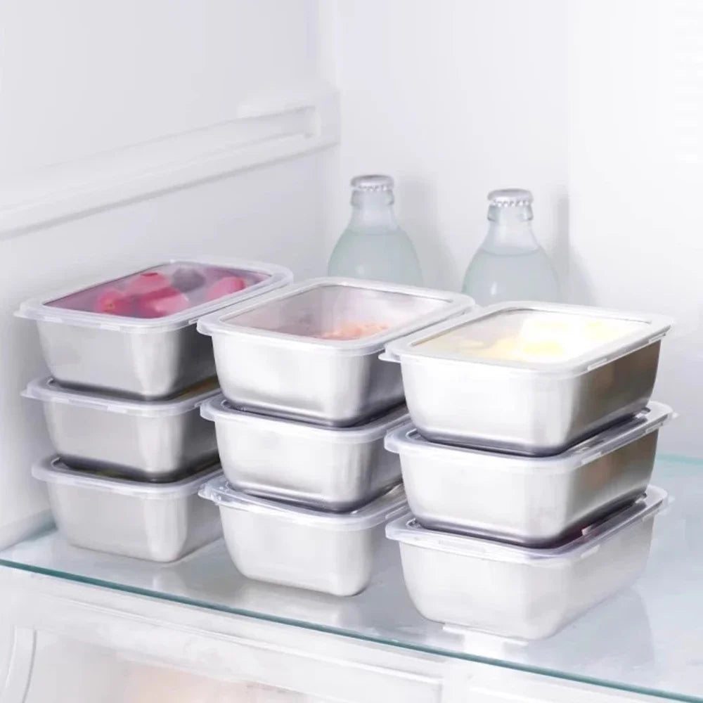 Stainless Steel Food Storage Container with Lid - Airtight Fresh-Keep Box for Fridge lifestyle view