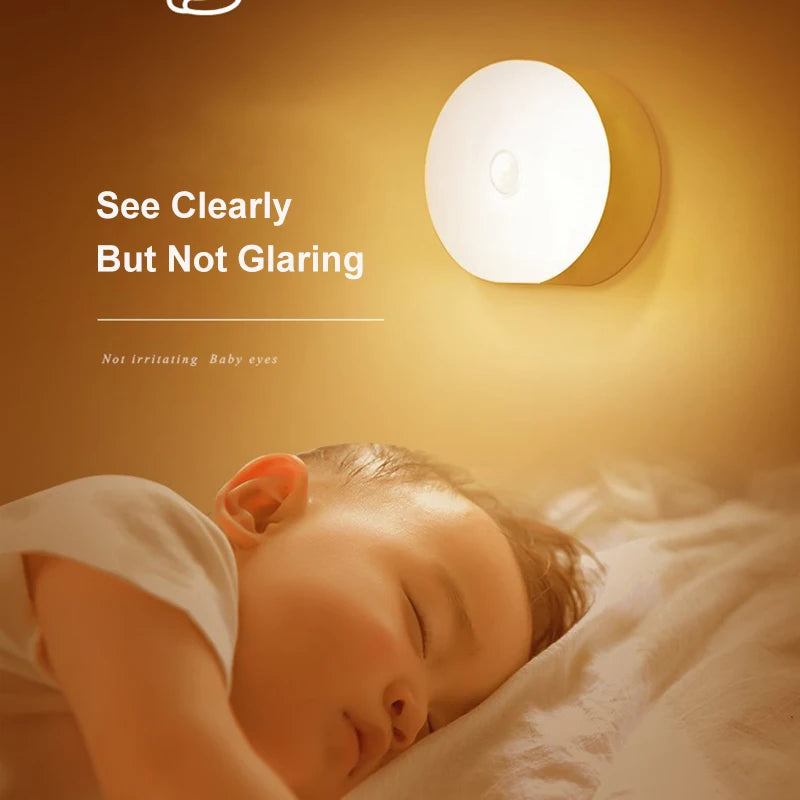 8LED Motion Sensor Night Light | USB Rechargeable Auto-On Lamp for Bedroom additional angle