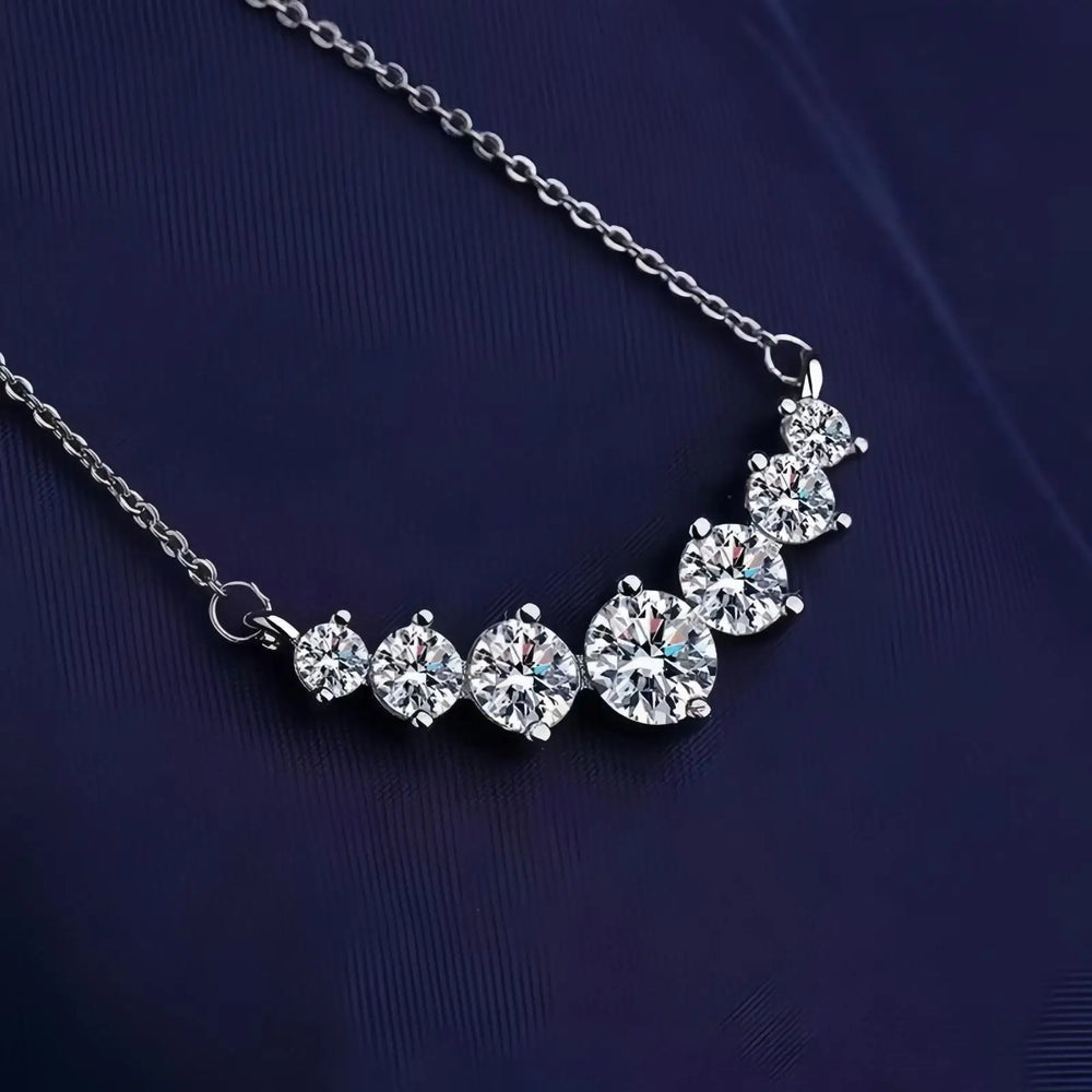 925 Sterling Silver Necklace Pendant 5A Zircon Fashion for Women Wedding Jewelry Engagem detail view