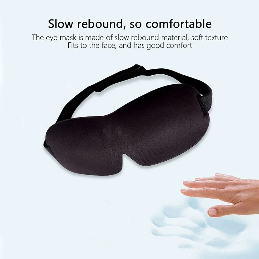 3D Sleep Mask for Travel and Nap | Lightweight Eye Cover with Storage Bag and Earplugs close-up view