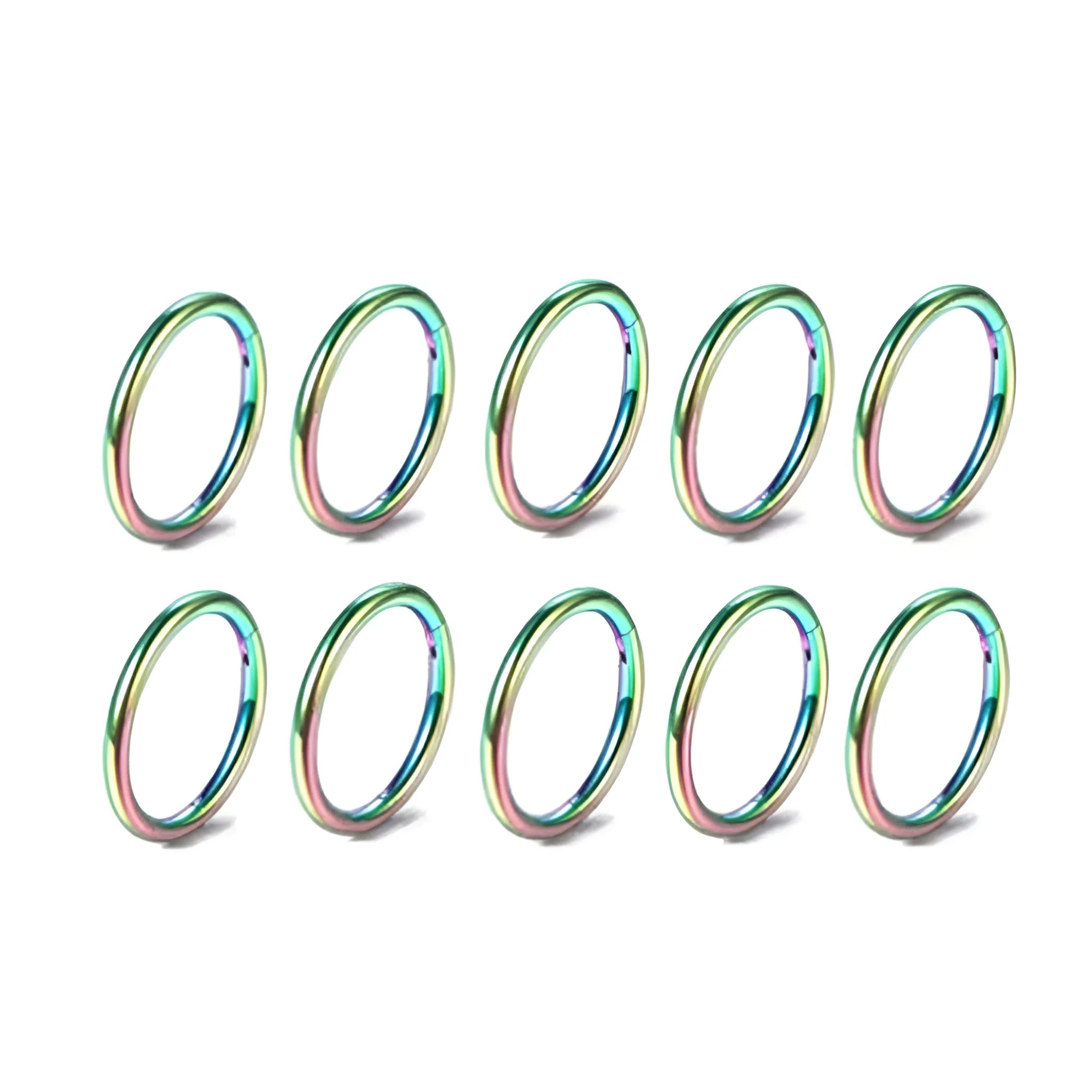 5/10Pcs 16G Nose Ring Hoop Stainless Steel Hinged Nose Rings Septum Clicker Tragus Helix detail view