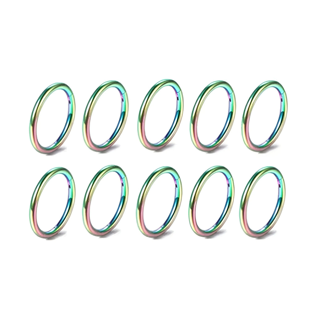 5/10Pcs 16G Nose Ring Hoop Stainless Steel Hinged Nose Rings Septum Clicker Tragus Helix detail view