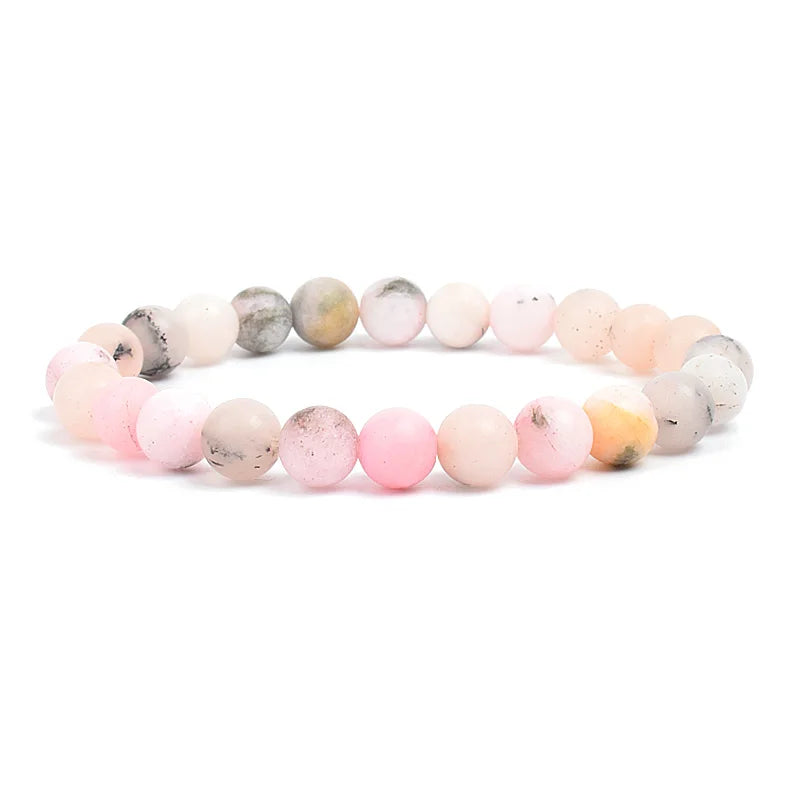 Natural Stone Beads Bracelet For Women Men Amethysts Crystal Quartzs Aquamarines Jade lifestyle view