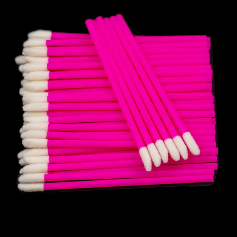 Kekelala 50Pcs Disposable Lip Brushes | Multi-Use Makeup Applicators for Lip Gloss and close-up view