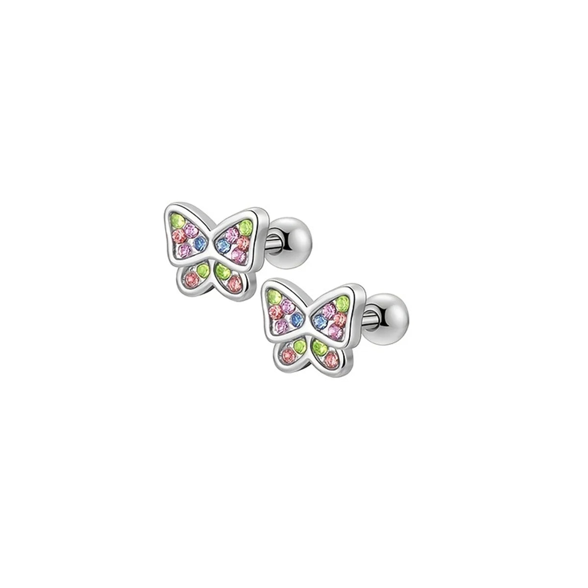 EVISPOL 2-12pcs 316L Stainless Steel Screw Back Stud Earrings Butterfly Heart Flowe additional angle
