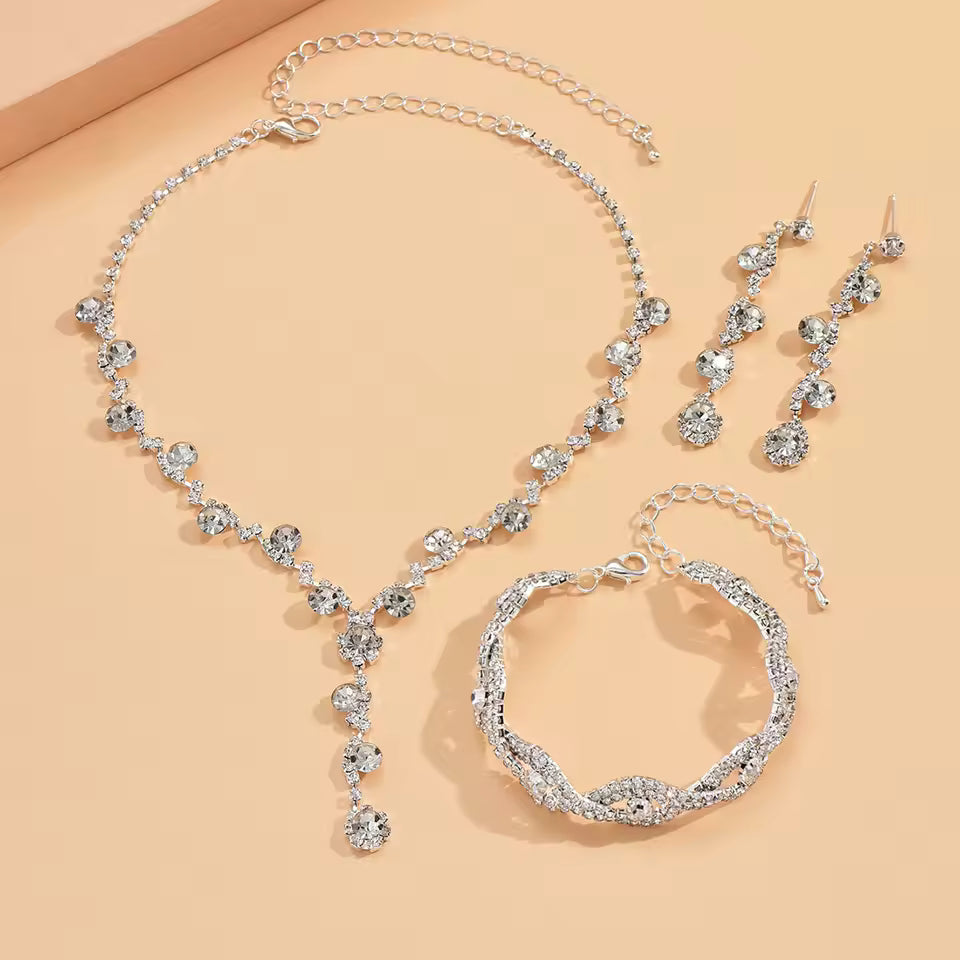 4PC Women's Fashion Copper Claw Chain Sunflower Necklace Earrings Bracelet Jewelry Se alternate view