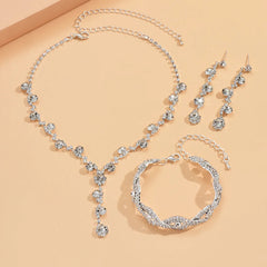4PC Women's Fashion Copper Claw Chain Sunflower Necklace Earrings Bracelet Jewelry Se alternate view