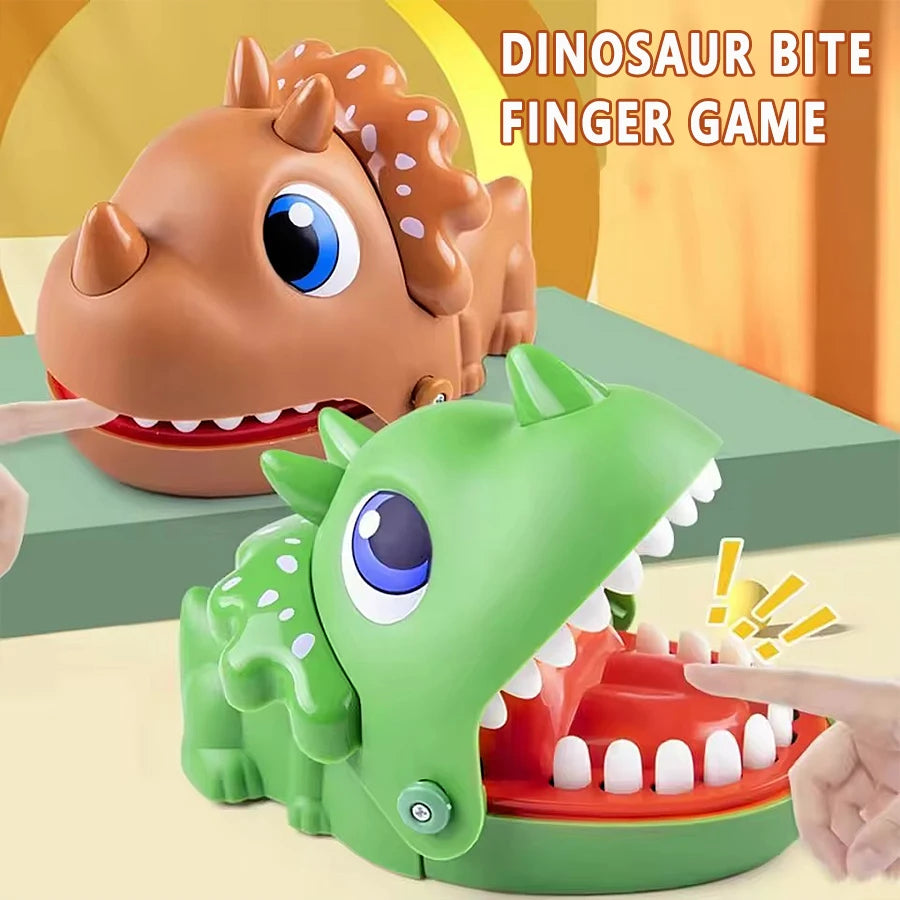 Triceratops Game Toys Biting Finger Big Mouth Crocodile Dinosaur Toy Biting Hand Shark close-up view