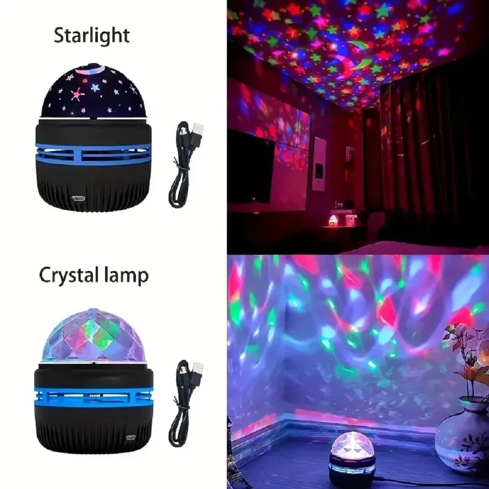Starry Sky Projector Night Light | USB LED Moon and Stars Room Lamp lifestyle view