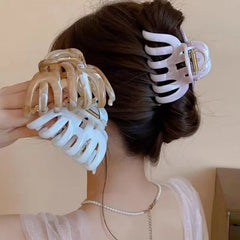 Korean Style Acrylic Pumpkin Hair Clip for Woman Elegant Temperament Shark Clip Fashion Girl's Ponytail Hair Clamp