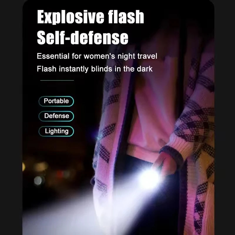 Mini Tactical Torch Super Bright 3 LED Flashlight | Type-C Rechargeable Camping Light detail view