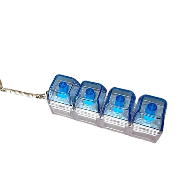 LED Keyboard Keychain Fidget Toy | Crystal Clicker Sensory Stress Relief Gadget close-up view