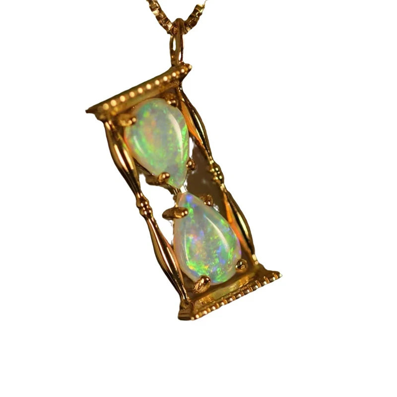 ANENJERY Hourglass Pendant Necklace | Niche Design Fashion Jewelry for Women lifestyle view