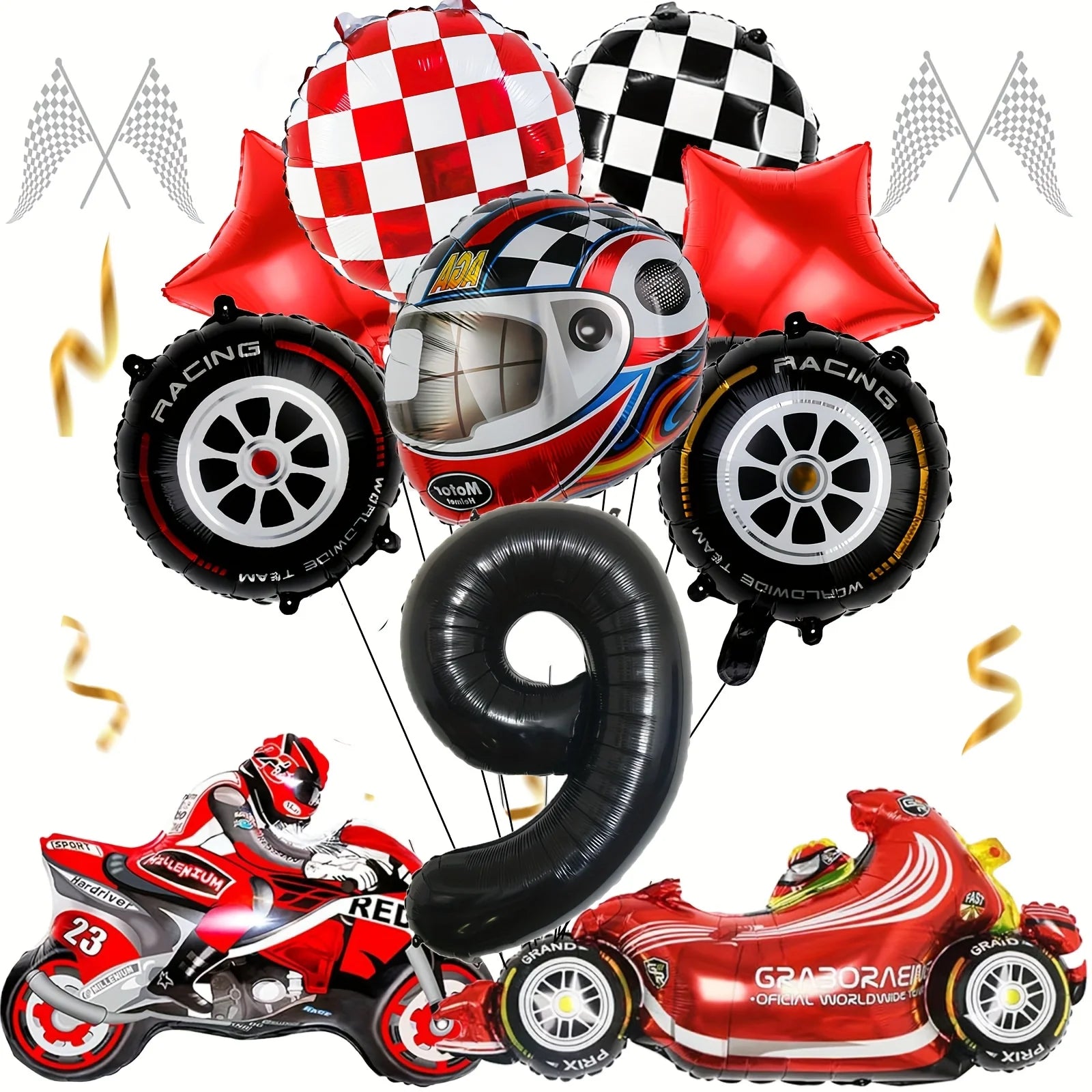 12pcs Racing Car Balloon Birthday Set | Party Decor for Boys detail view