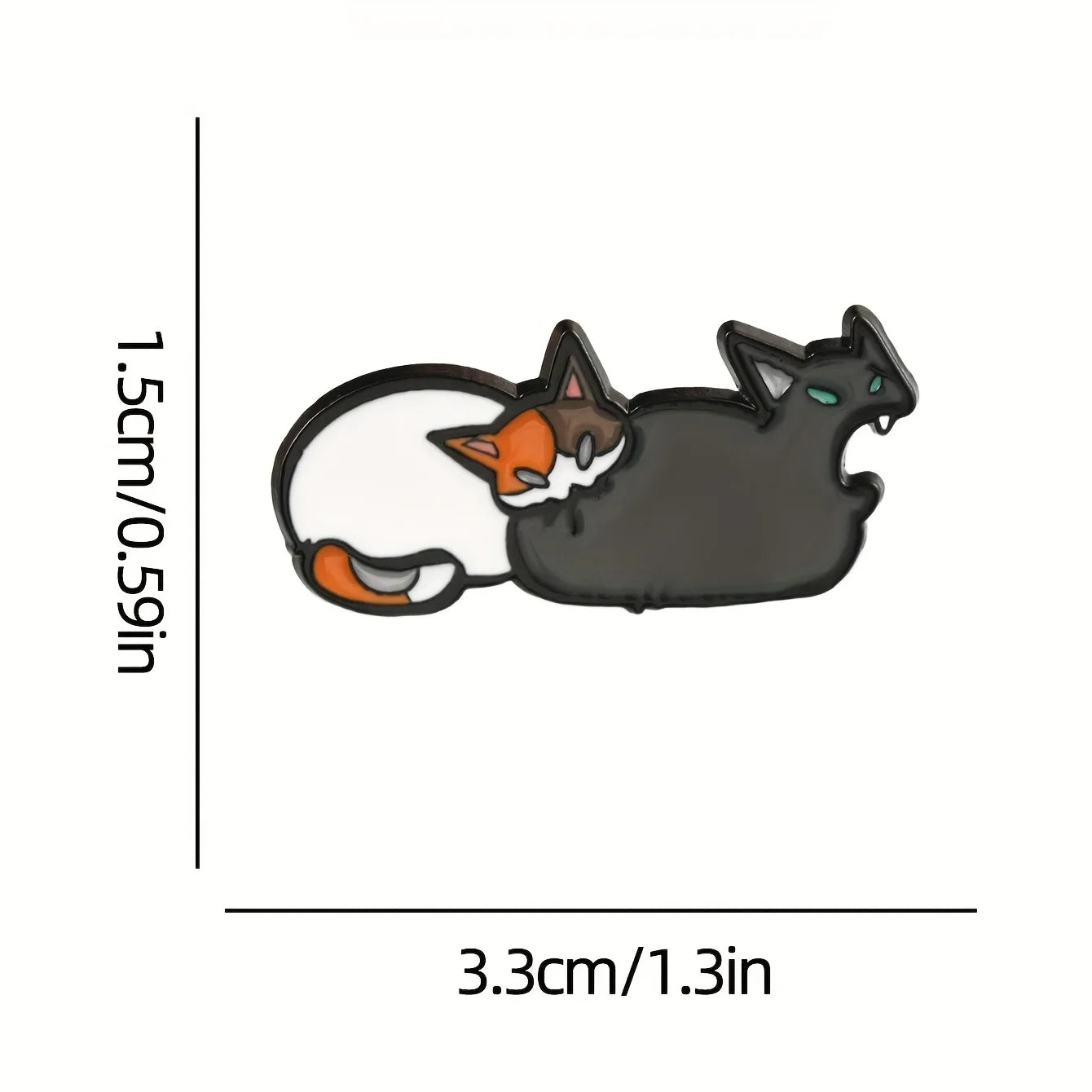 Mean Cat Enamel Brooch Pin - Cute Cat Design with Orange Ears, Durable Zinc Alloy, Perfect for Lapel Bag or Jewelry, Ideal Gift