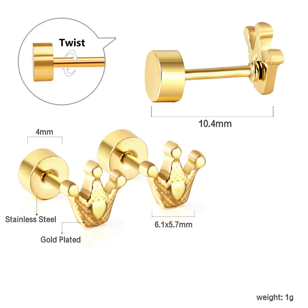 LUXUSTEEL Mini Cute Stainless Steel Stud Earrings Women Girls Heart Butterfly Rabbit lifestyle view