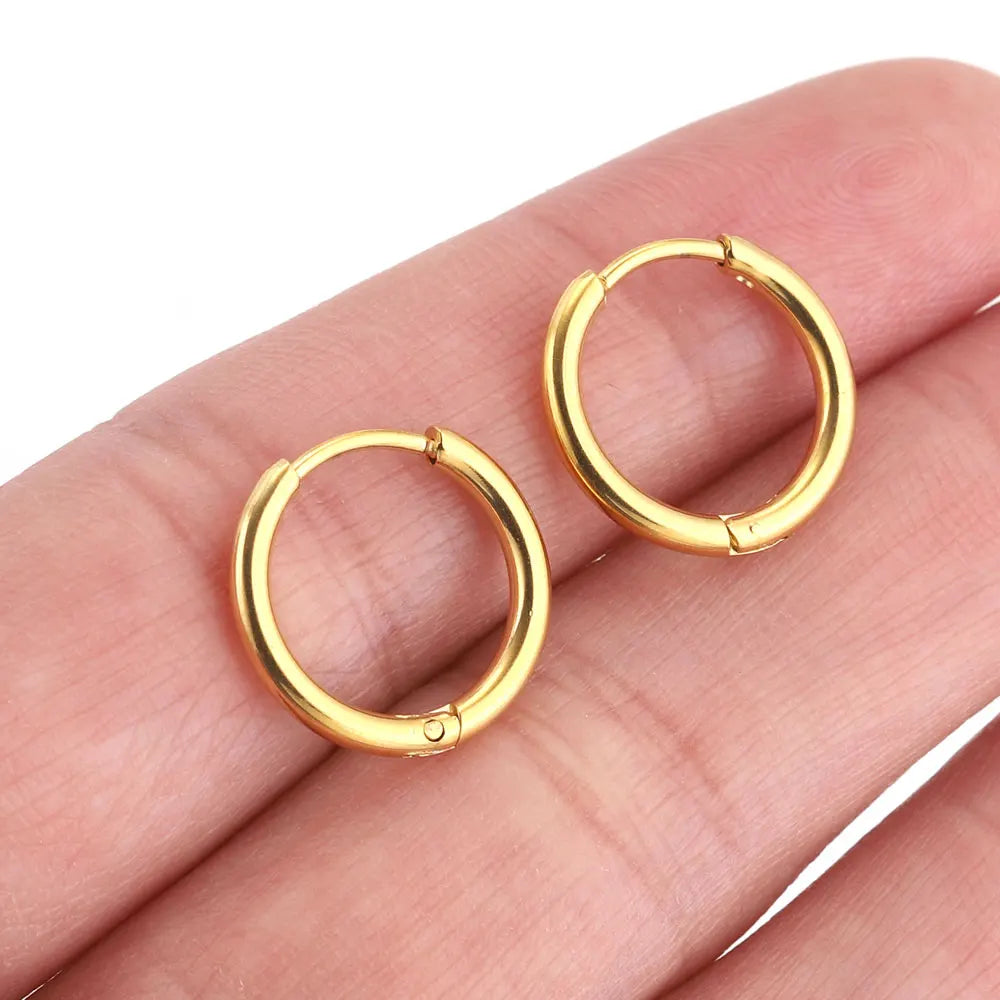 6pcs Stainless Steel Hoop Earrings Set | Hypoallergenic Korean Style Earrings for Wom lifestyle view