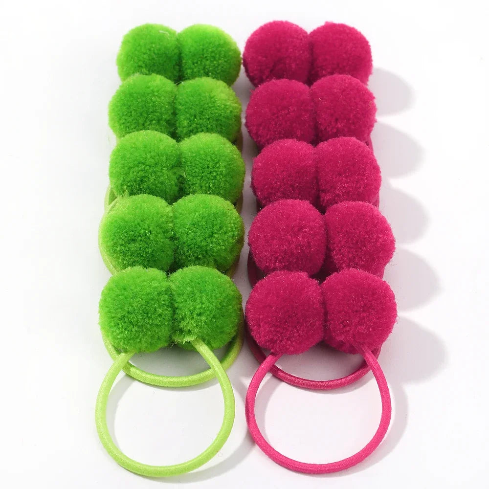 10Pcs/lot Grosgrain Ribbon Pigtail Hair Bows Elastic Hair Ties Hair Bands Holders Girls detail view