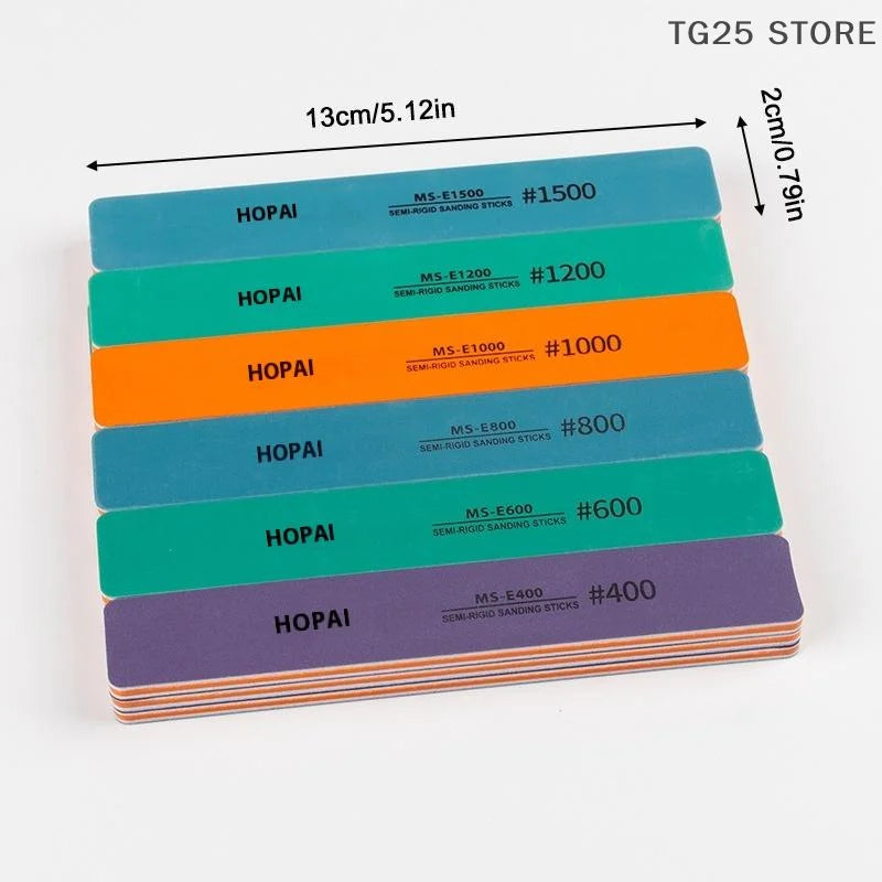 6pcs DIY Model Sanding Sticks Set | Semi-Rigid Polishing Rods for Plastic Models additional angle