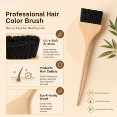 Natural Wood Handle Hair Dye Brush with Nylon Bristles Hair Color Applicator for Precise detail view