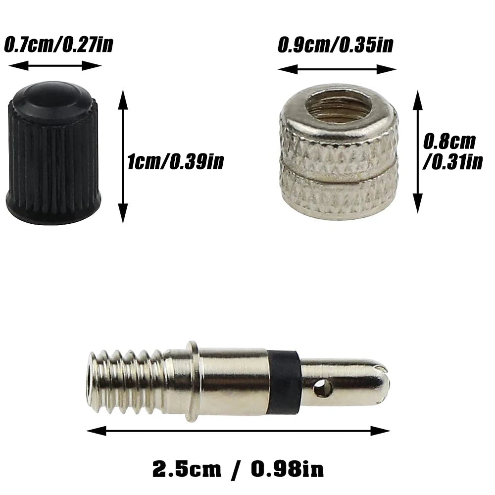 Nickel Plated Brass Bike Tire Valve Core Kit alternate view