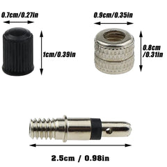 Nickel Plated Brass Bike Tire Valve Core Kit alternate view
