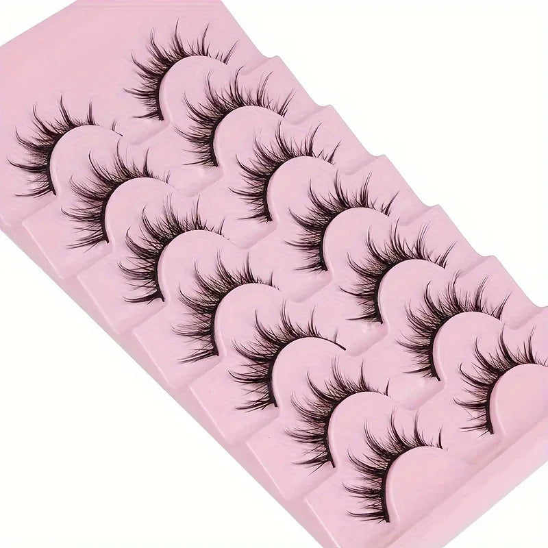 7 Pairs Manga Lashes - Natural Look, 3D Volume, Wispy, Fluffy, Spiky, Anime & Cospl additional angle