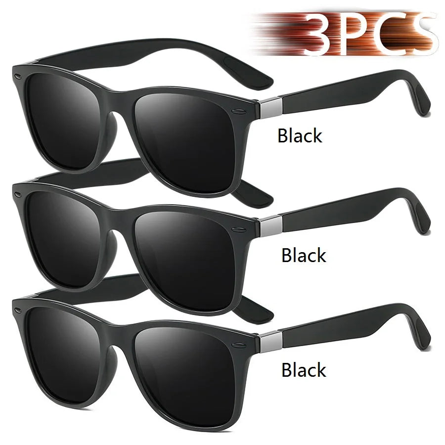 Square Unisex Driving Fishing Sunglasses Men Women Brand Designer Sun Glasses Anti-Gl lifestyle view