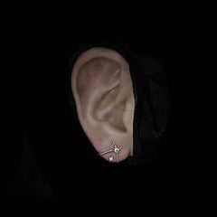 Luxury Silver Color Zircon Cross Stud Earrings for Women Men New Fashion Metal Shiny alternate view