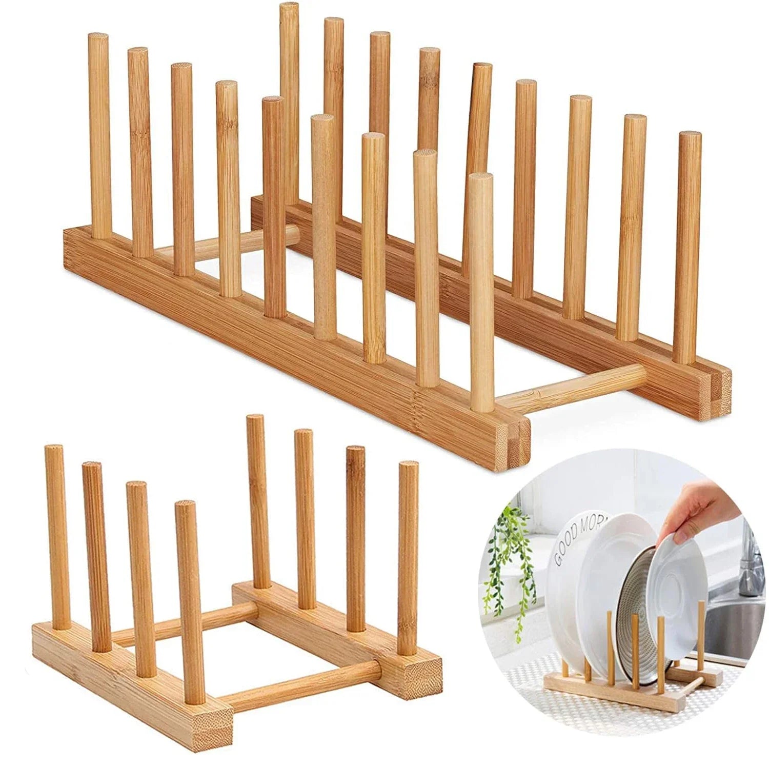 Stand Plate Dish Drying Rack Pot Lid Racks Kitchen Organizer Drying Cups Display Shelf