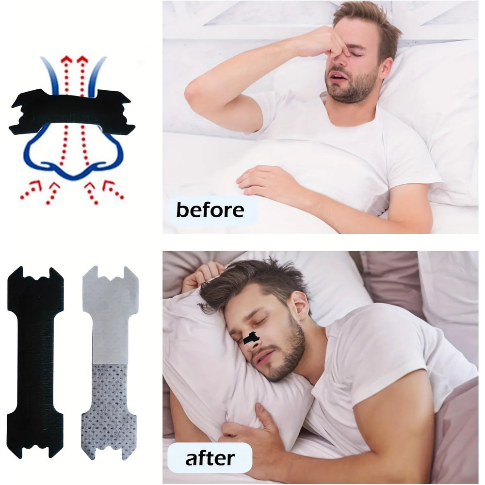 50pcs Black Breathe Right Nasal Strips | Breathable, Comfortable and Reusable for R additional angle
