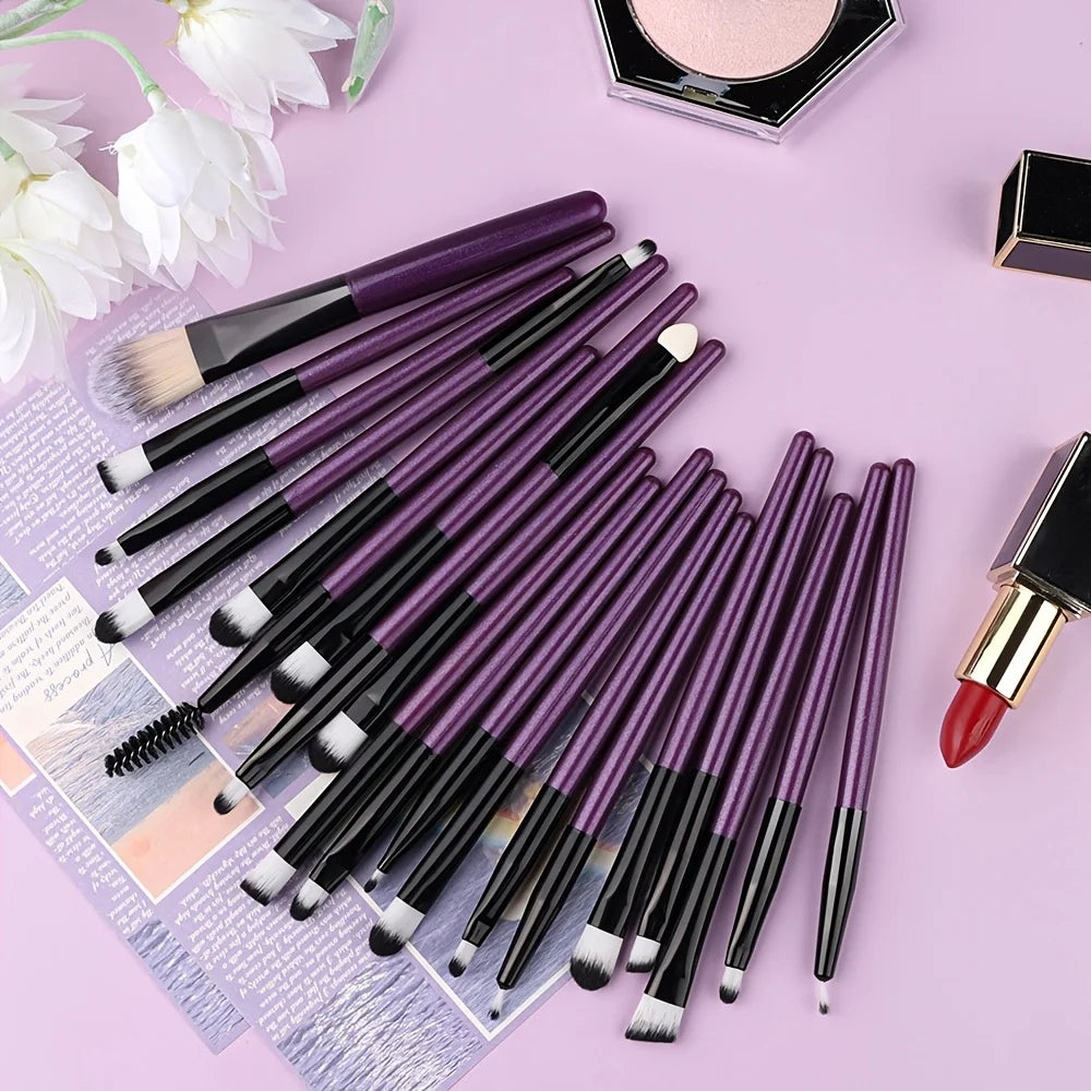 20pcs Eye Makeup Brush Set Portable Soft Makeup Brushes Beauty Tools Foundation Eye additional angle