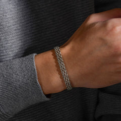 Stainless Steel Mesh Link Chain Bracelet | Unisex Italian Chain Jewelry Gift alternate view