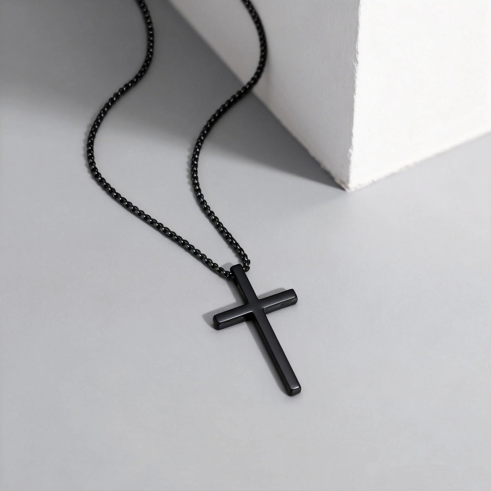 Fashionable Cross Pendant Necklace | Unisex Stainless Steel Box Chain alternate view