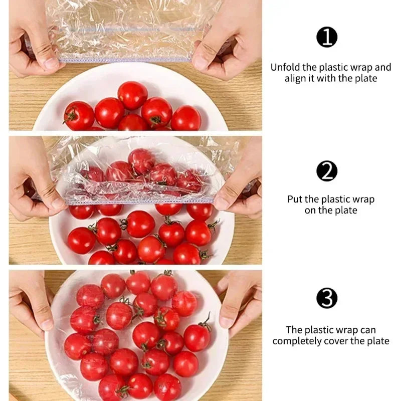 Cover Elastic Plastic Shower Cap Food Grade Storage Bag Kitchen Organizer Cling Fil additional angle