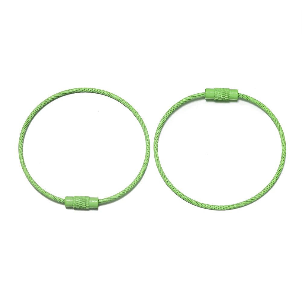 10pcs/lot 50mm Iron Key Ring Colorful Keychain Rings Screw Lock for Jewelry Making additional angle