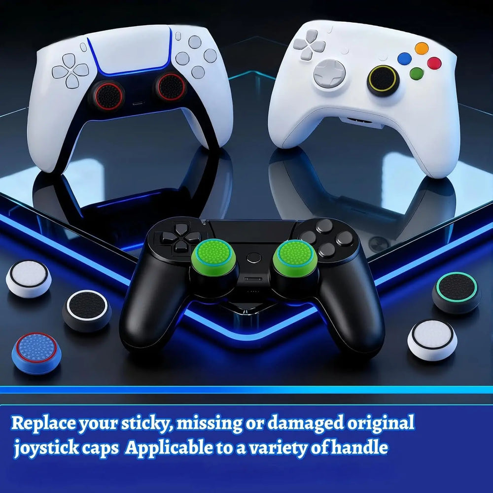 28 Pack Silicone Anti-Slip Thumb Grips for PS5 PS4 Controller | Multicolor Joystick C alternate view