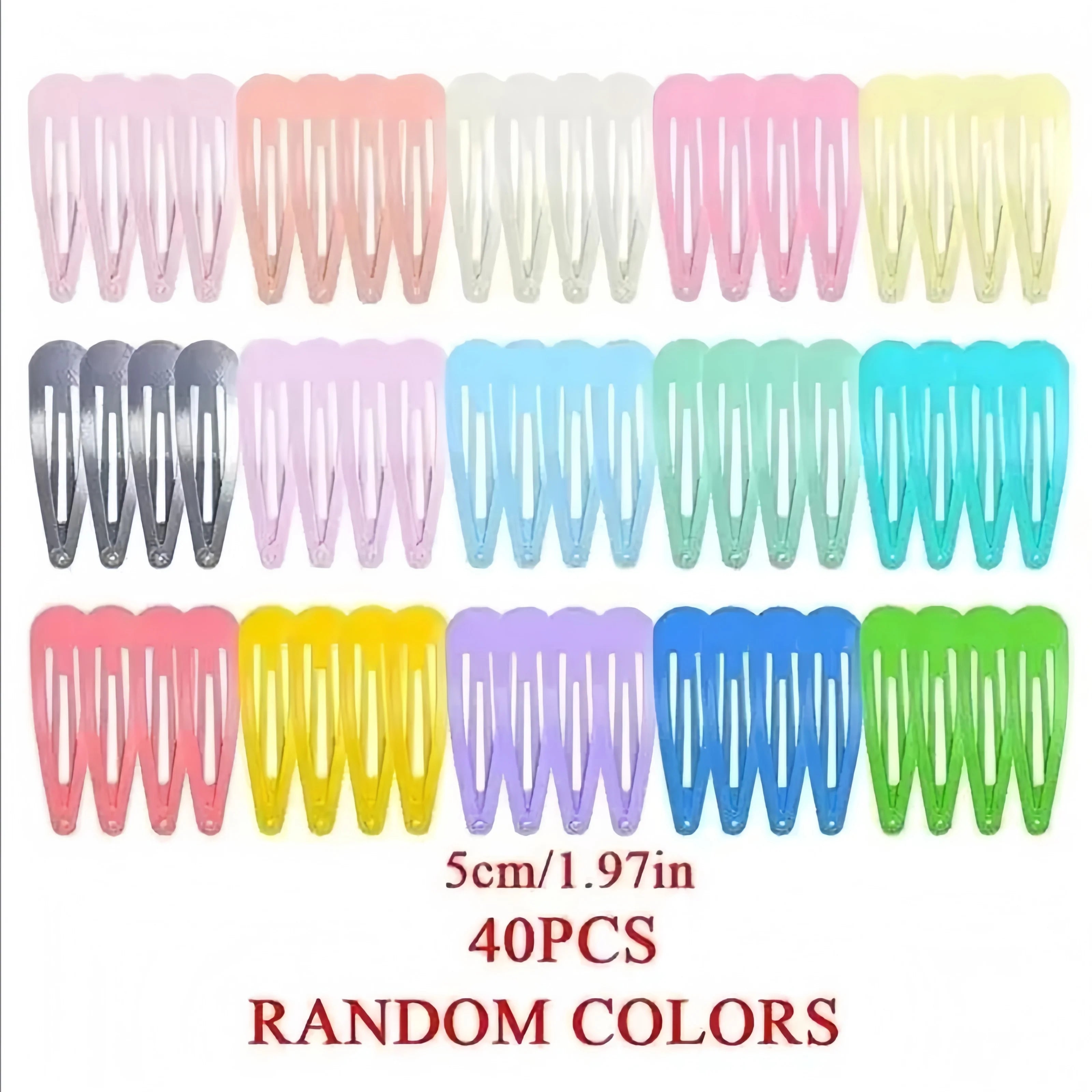 40Pcs Light Colorful Dripping Paint Water Drop BB Hair Clips Cute Princess Korean H additional angle
