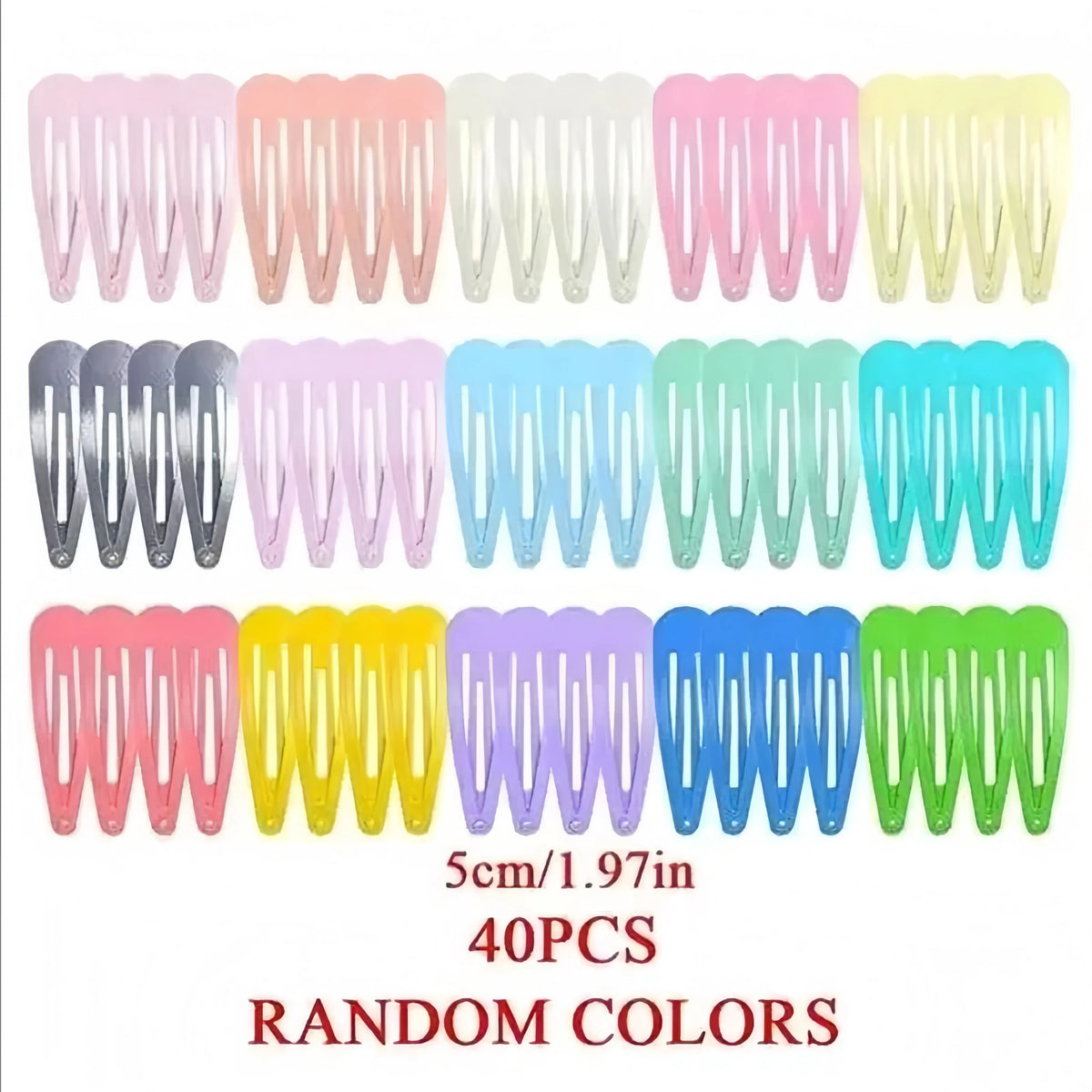 40Pcs Light Colorful Dripping Paint Water Drop BB Hair Clips Cute Princess Korean H additional angle