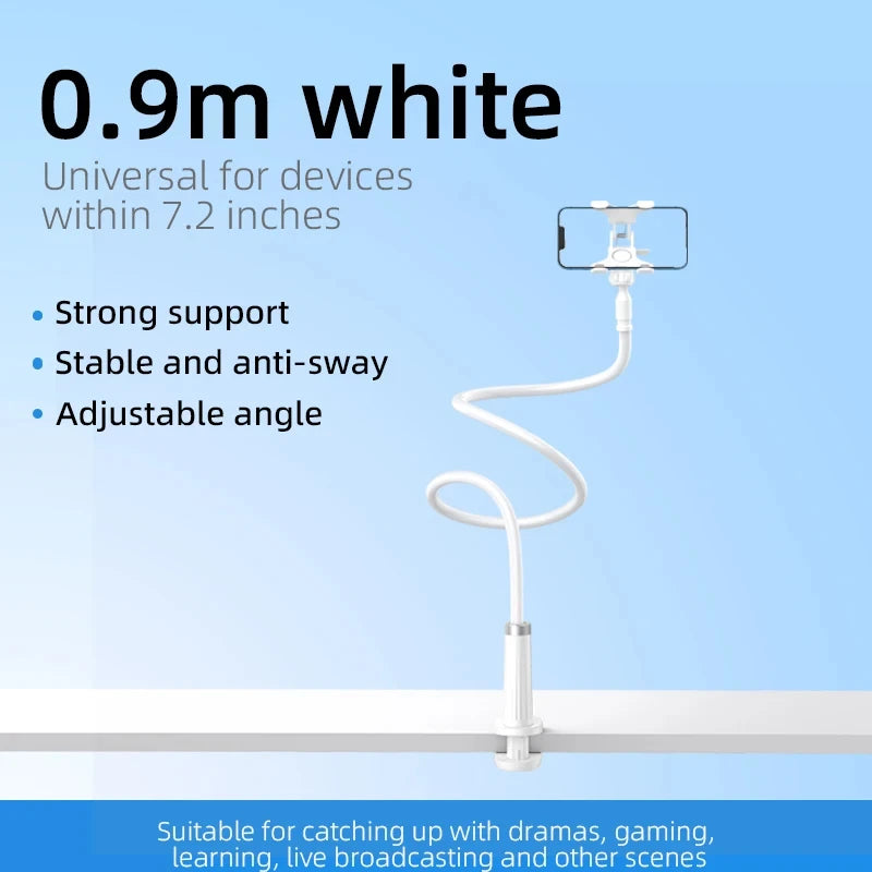 Holder Stand Lazy Bracket Headrest Bed 360 Flexible Long Arms Clamp Mount | 90cm additional angle