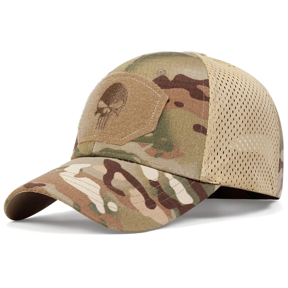 Unisex Skull Baseball Cap | Breathable Mesh Snapback for Outdoor Adventures lifestyle view