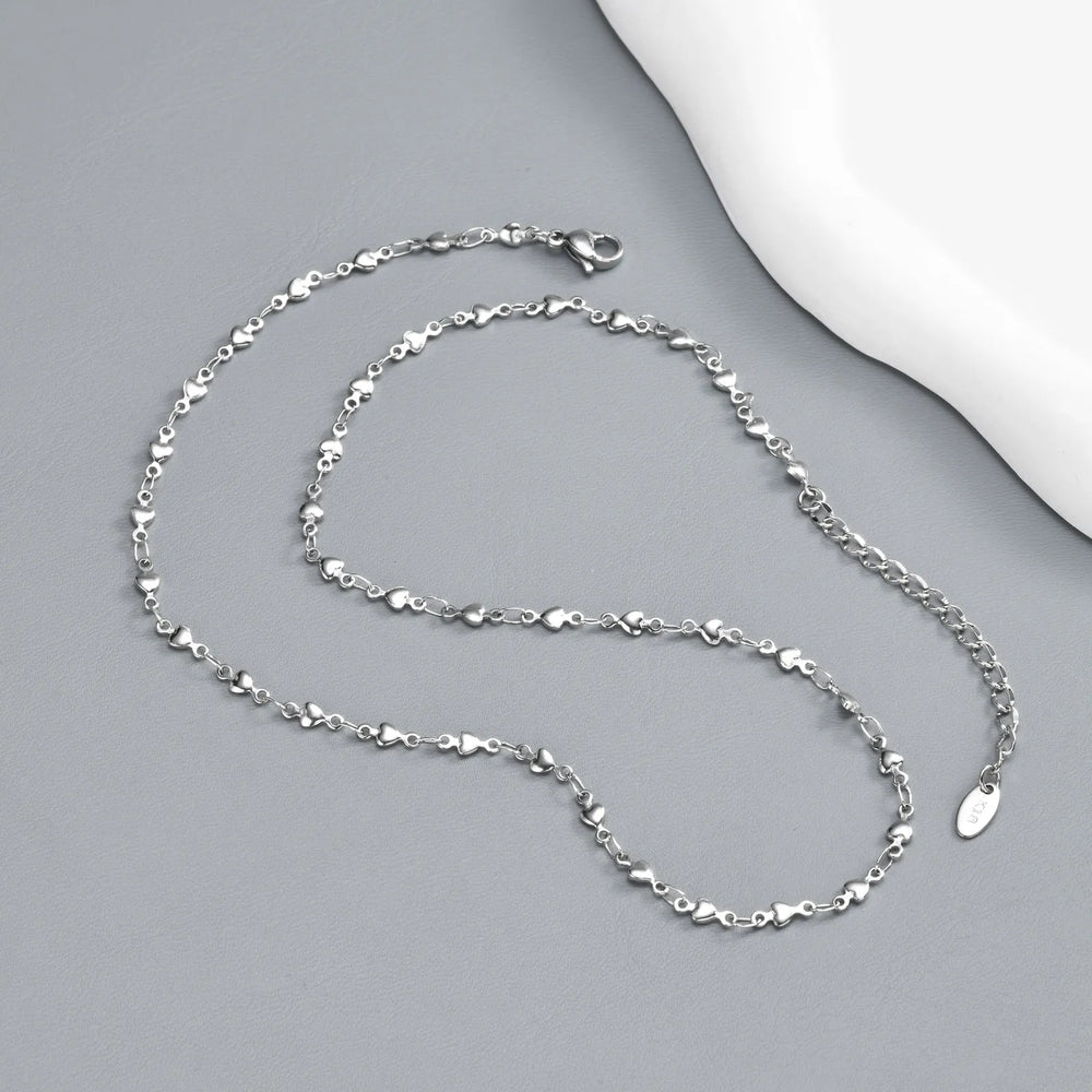 Vnox Minimalist Heart Link Chain Necklace Trendy Stainless Steel Stacked Clavicle C additional angle