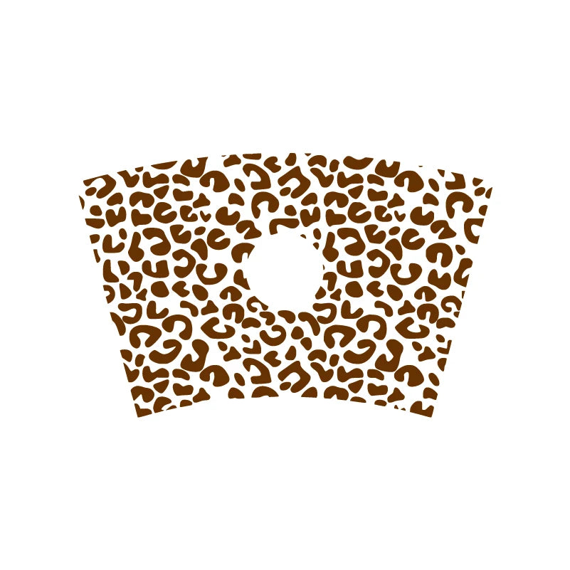 Leopard Pattern Full Wrap Vinyl Sticker for 24 oz Cold Cup | Cheetah Coffee Cup Decal alternate view
