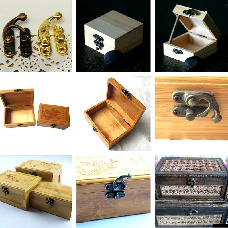 4pcs Toggle Latch Hasp Hook Lock for Wooden Jewelry Chest Box additional angle