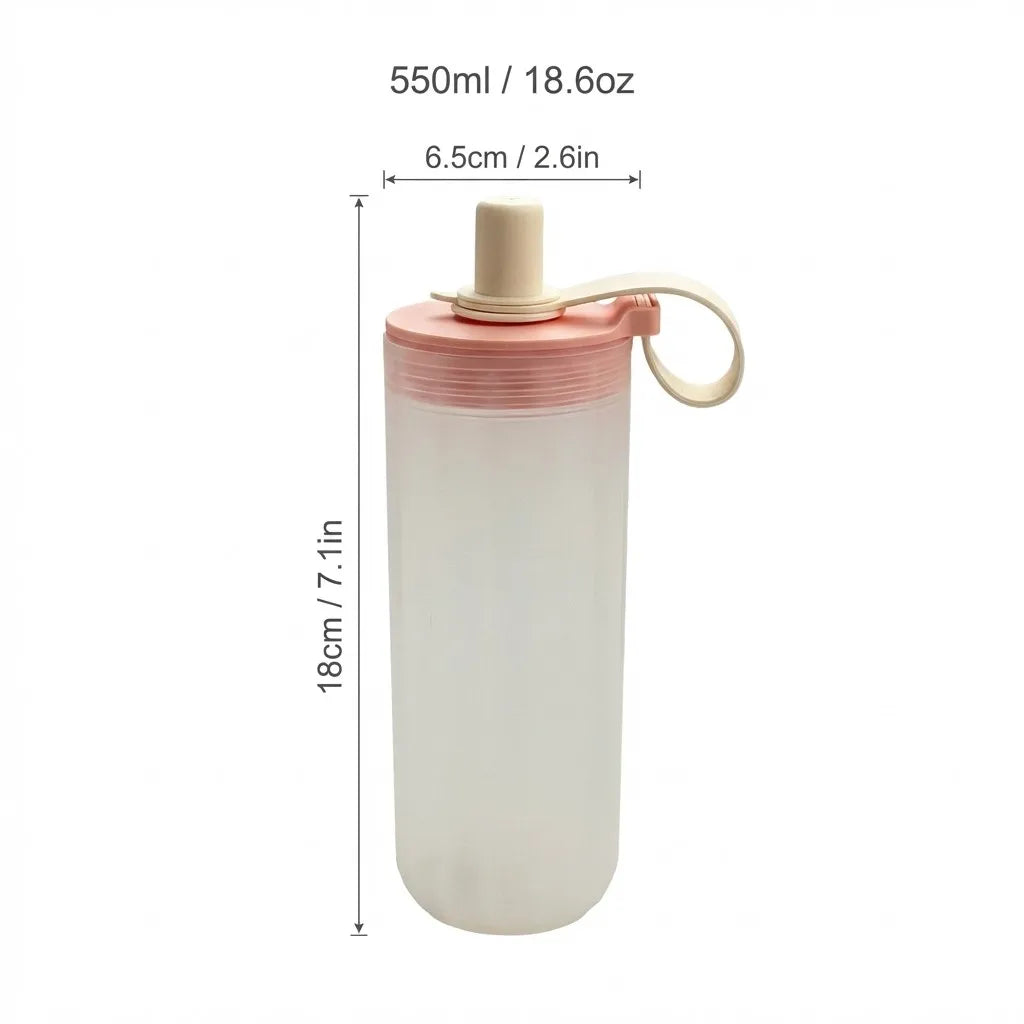 Transparent Plastic Tea Milk Coffee Mug Portable Cold And Hot Water Cup With Straw&Handl detail view