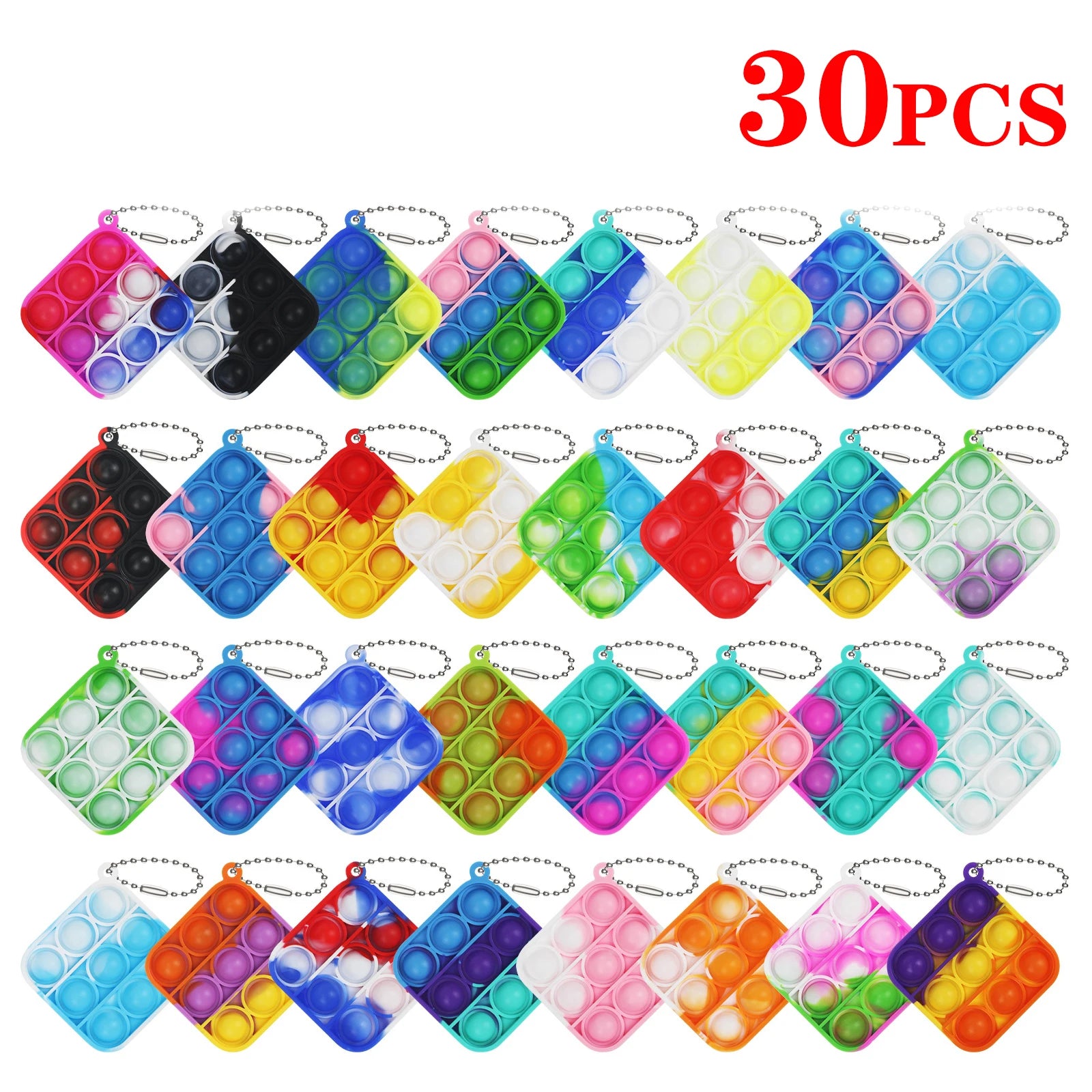 Pop Keychains Fidget Toys Bulk | Stress Relief Sensory Prizes for Classroom alternate view