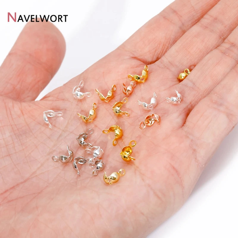 18K Gold Plated Double-Cup Bead Tips | Jewelry Findings for DIY Necklaces and Bracele lifestyle view